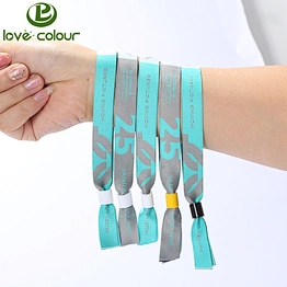 Hot Sale Custom One Way Slide woven Fabric Wrist band For Festival