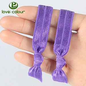 Custom colorful printing decorative elastic hair ties with logo