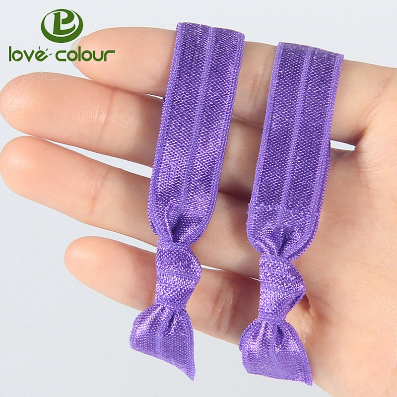 Custom colorful printing decorative elastic hair ties with logo