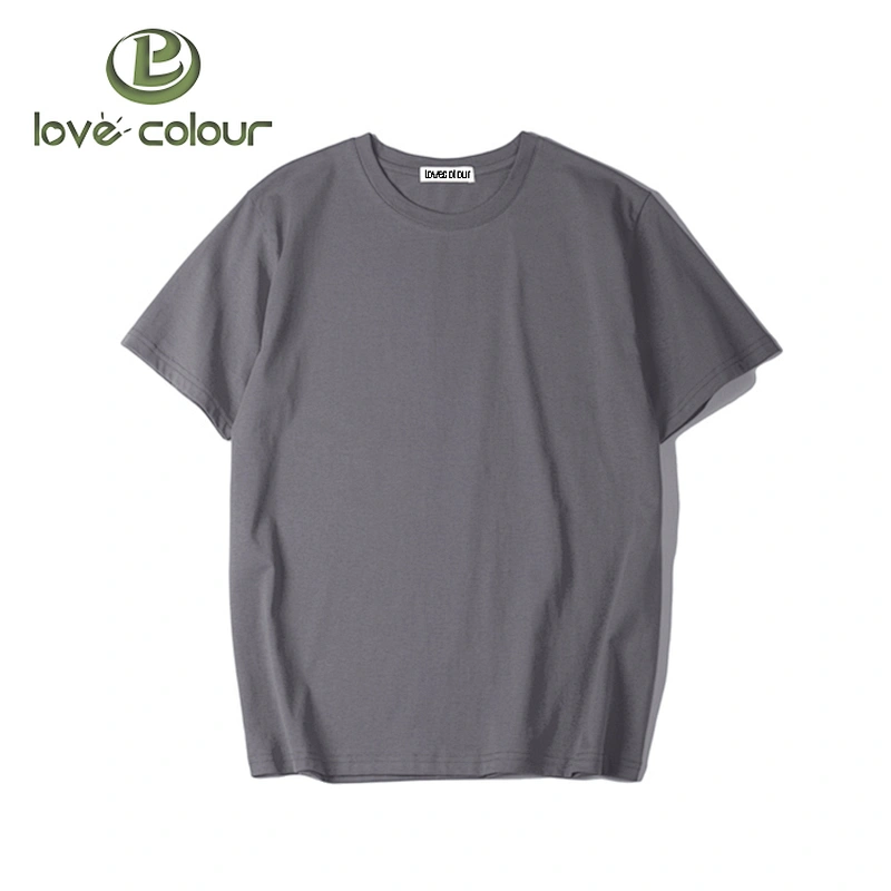 Factory Custom Grey Cotton/ Polyester T Shirt With Printing Your Own Logo Blank Men T-Shirt
