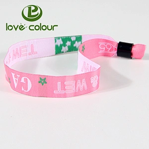350*15mm Plastic Clasp Fabric Wristbands For One Time Use