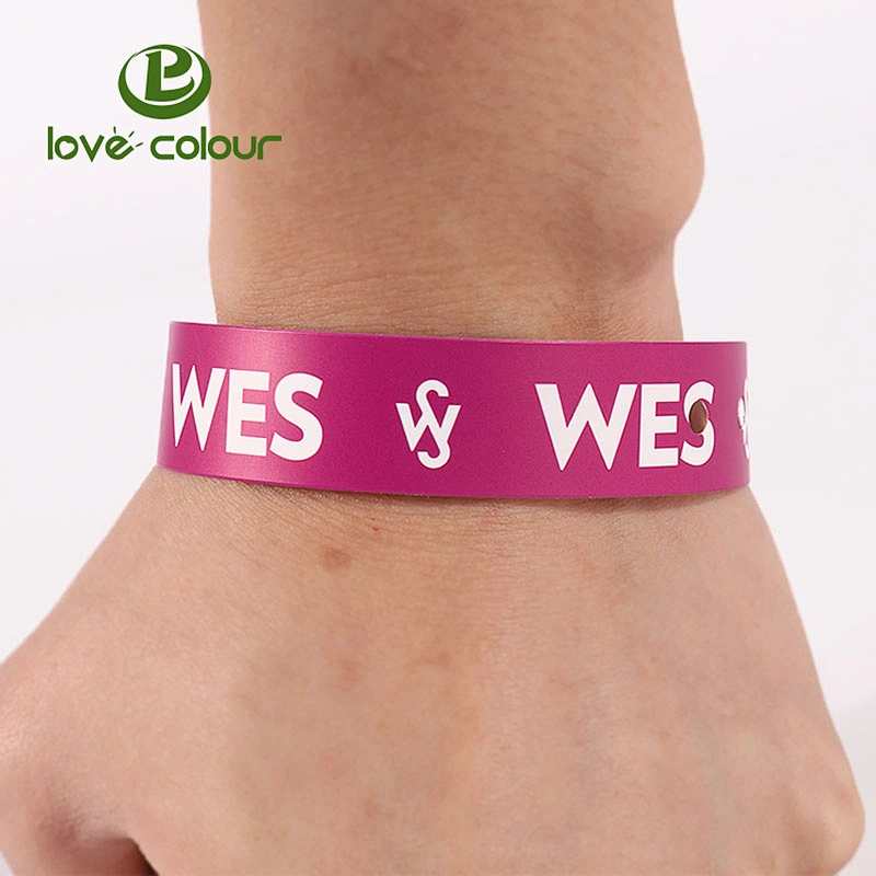 Custom unique vinyl wristbands with full-color imagery and text