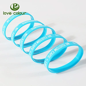Personalized logo full color filled in silicone bracelet silicon wristband rubber wrist bands