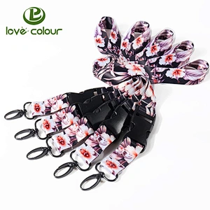 New custom new year attractive flat polyester printing lanyards
