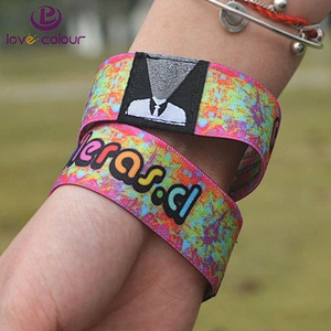 Custom Sublimation Full Color Festival Bracelet Event Elastic Fabric Wristband