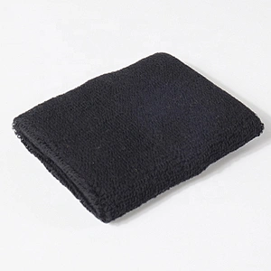 Custom Cotton Material Elastic Sweatband Black Sweat Wristband for Sport