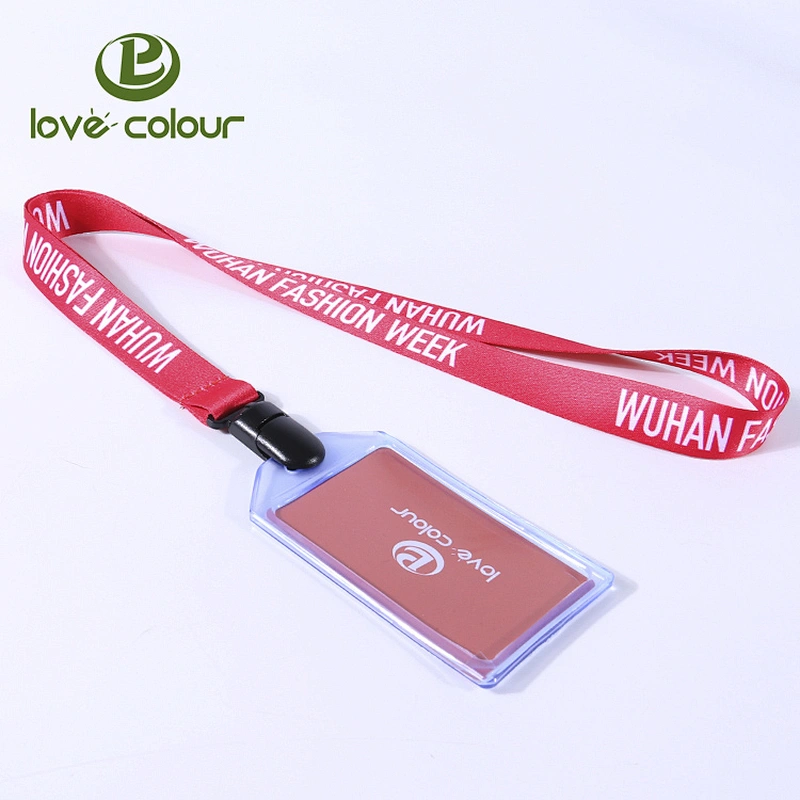 Flat polyester cheap personalized custom sublimation id card holder lanyard
