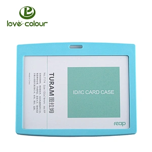 Custom logo waterproof plastic ID name card holder