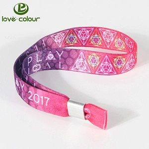Heat Transfer Polyester Festival identification Wristband/ Custom Bracelet Eloth Event Wrist bands