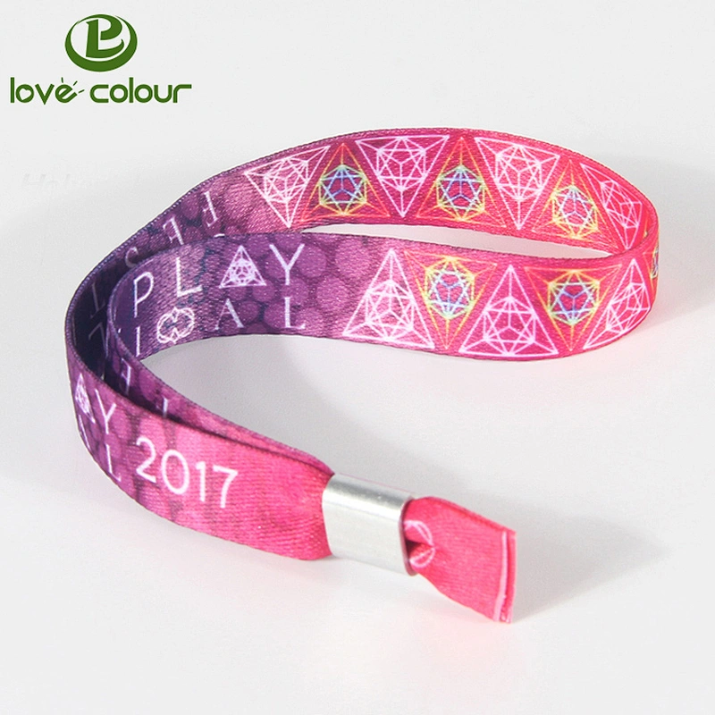 Heat Transfer Polyester Festival identification Wristband/ Custom Bracelet Eloth Event Wrist bands