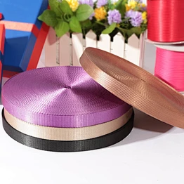 Popular custom light weight nylon plain webbing tape for bags