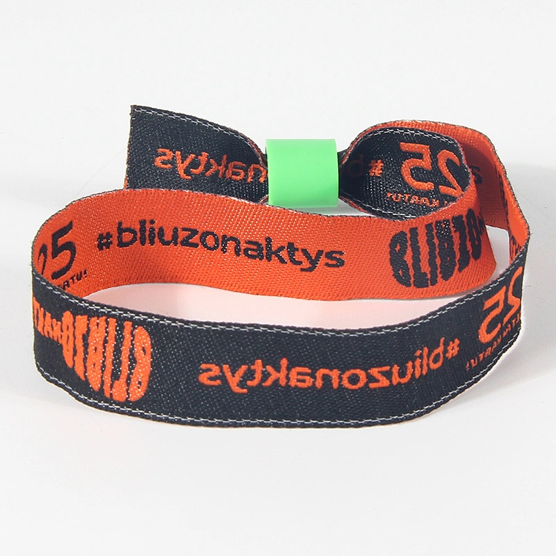 Colorful design eco-friendly polyester wristbands woven hand bands custom cloth bracelets