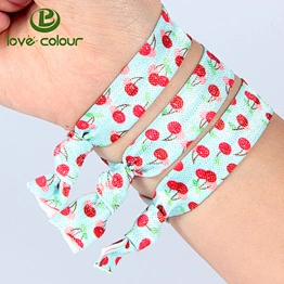 Girls hair bands /elastic ribbon ties hair tie holder bracelet