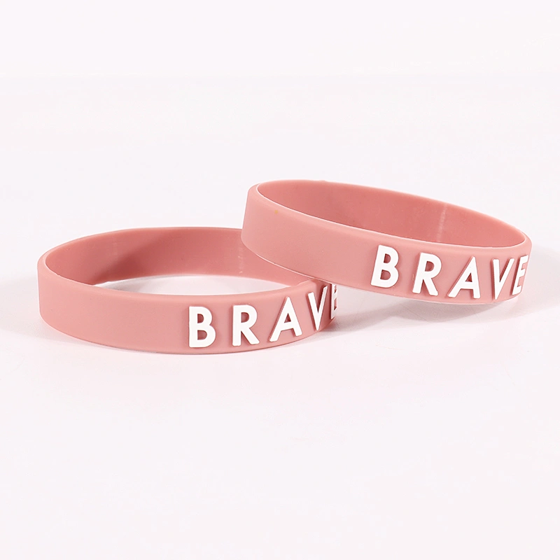 Bulk cheap embossed bracelet/customized silicone rubber wristband