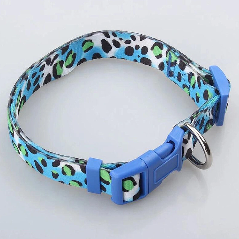 Factory custom Logo printed polyester webbing dog collar with breakaway Buckles