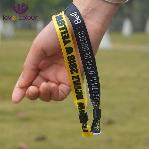 Decorative Gift Polyester Ribbon Satin Wristband Bracelet with Printing