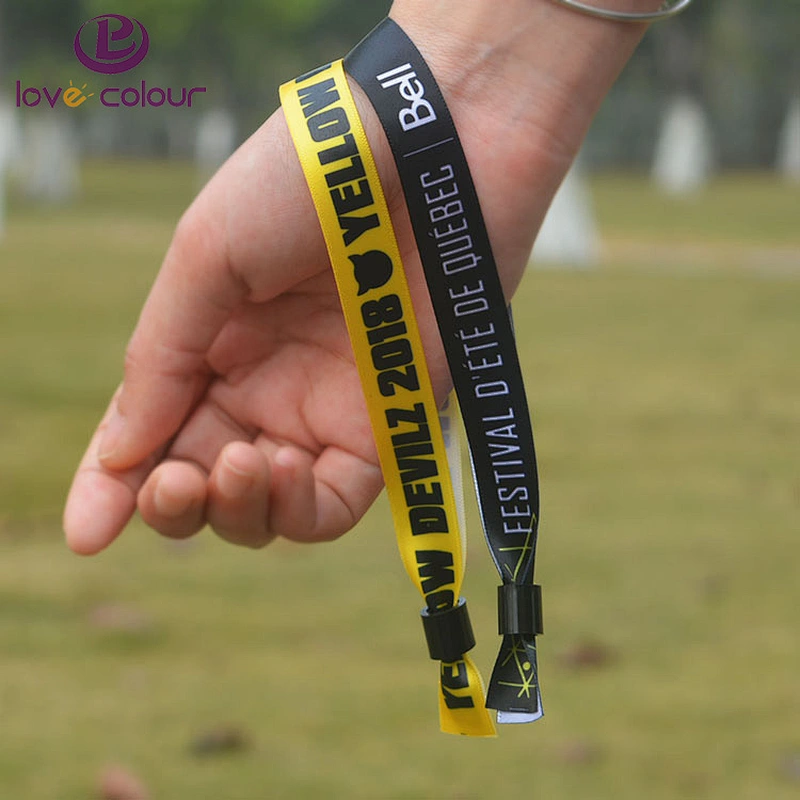 Decorative Gift Polyester Ribbon Satin Wristband Bracelet with Printing