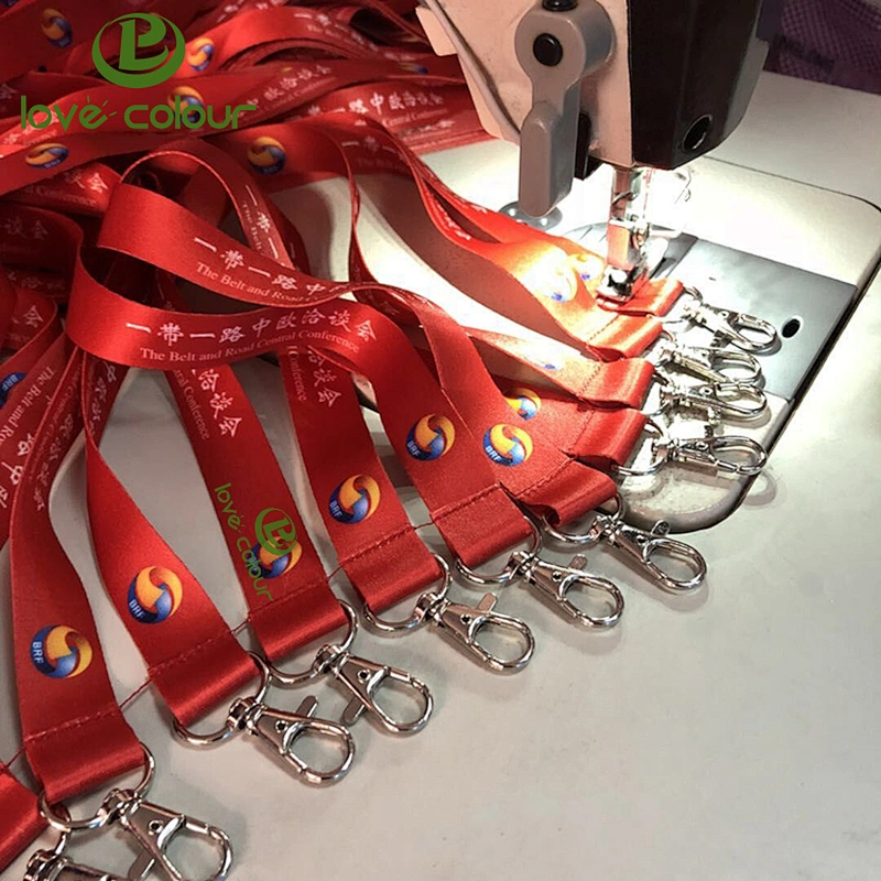 Hot custom polyester chinese red lanyard for festival event