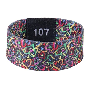 Custom Polyester Soft RFID Elastic Wrist Band Fabric Wristband for Events