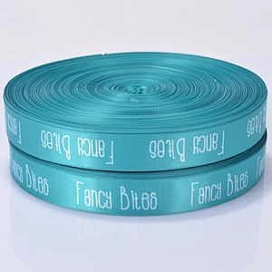 Custom logo polyester printed satin ribbon