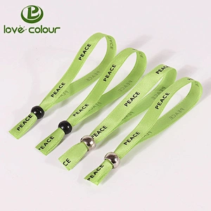 Customized fabric friendship bracelets satin recycling wristband for events