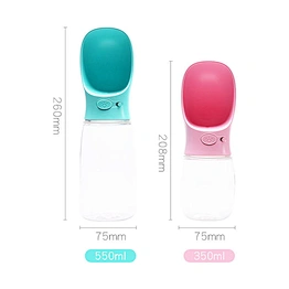 350ml 550ml Food Grade Plastic Portable Pet Dog Cat Travel Water Bottle