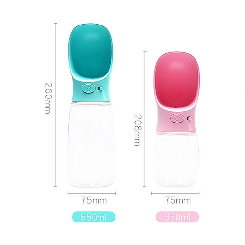 350ml 550ml Food Grade Plastic Portable Pet Dog Cat Travel Water Bottle