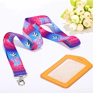 High quality fashion green color leather id card badge holder