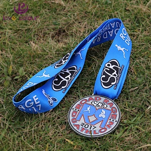 Polyester lanyard 38mm wide full color award ribbon for neck