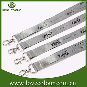 New arrival polyester custom high quality grey and black plain lanyards