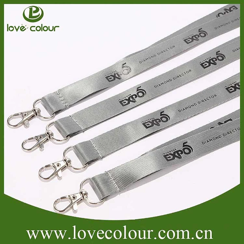 New arrival polyester custom high quality grey and black plain lanyards