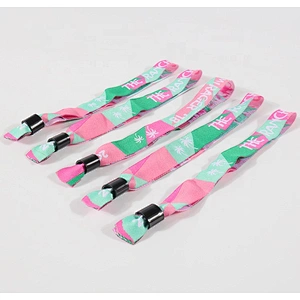 Cheap custom polyester decoration woven wristbands for wholesale
