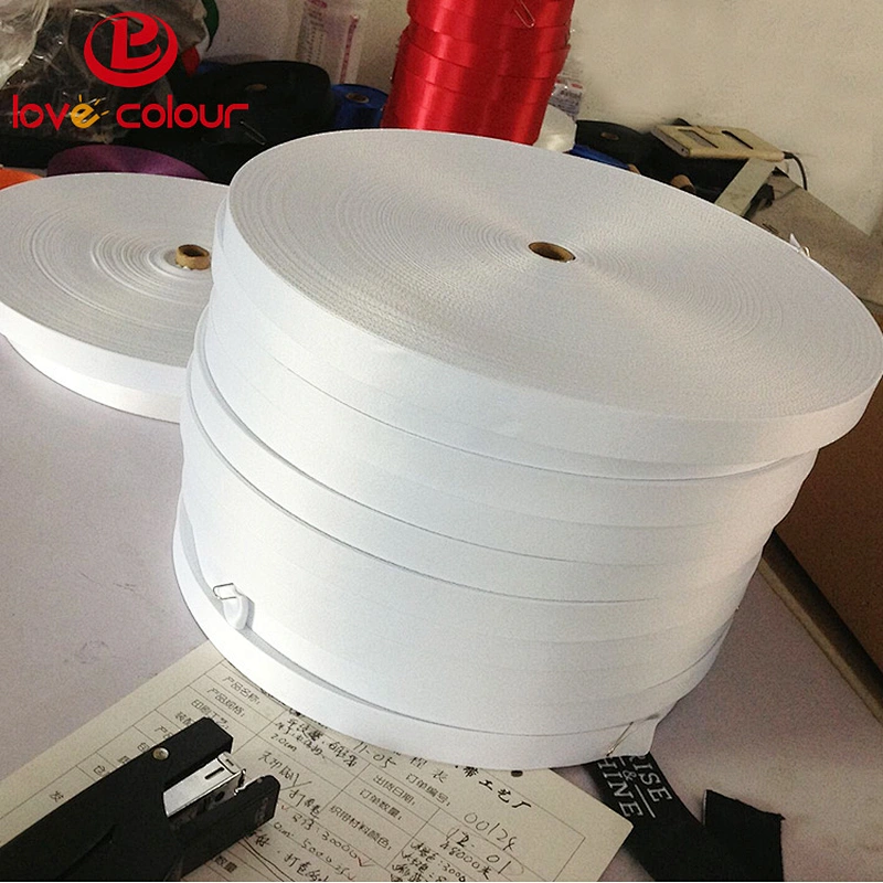 Customized sublimation polyester ribbon in solid white color