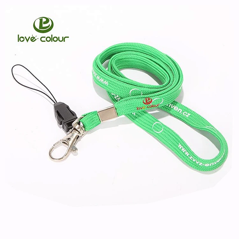 Polyester custom cell phone tube lanyards neck strap