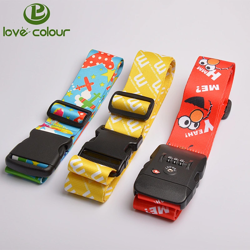 Custom durable adjustable password lock luggage nylon belt / Security Straps
