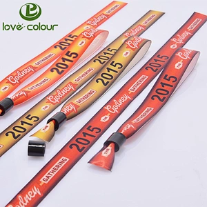 OEM Free Design good quality Customized Logo Event Festival Ribbon Satin Bracelet Fabric Wristband