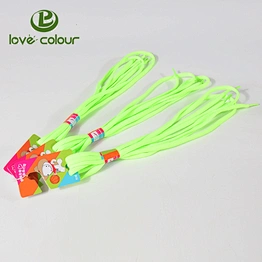 Custom cheap light green polyester tube shoelaces glow in the dark