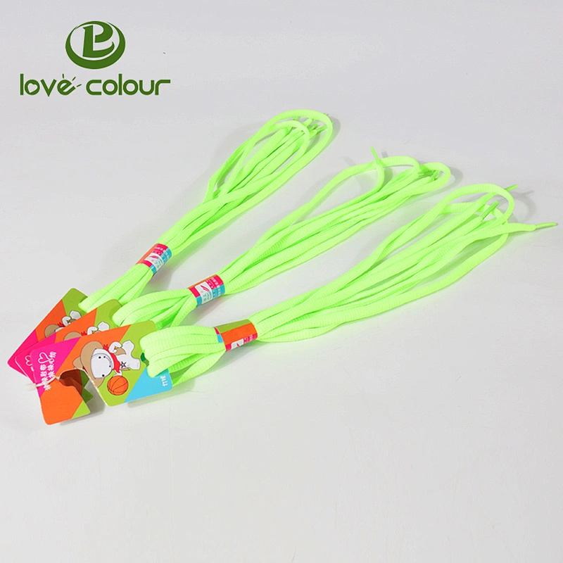 Custom cheap light green polyester tube shoelaces glow in the dark