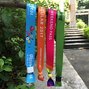Popular festival items custom printed plastic lock wristband