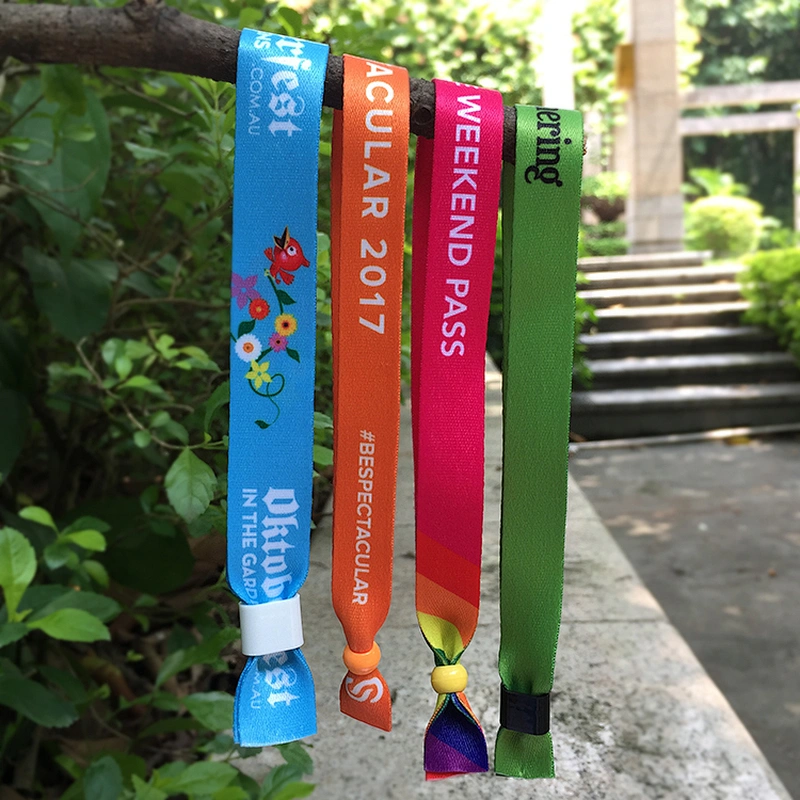 Popular festival items custom printed plastic lock wristband