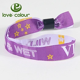 Custom eco friendly polyester fabric wristbands with security lock