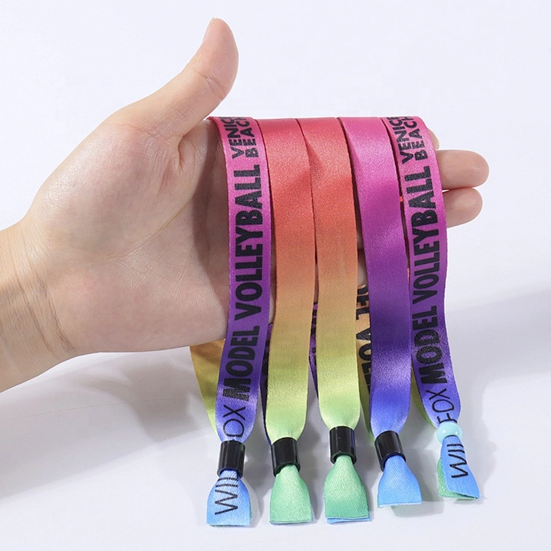 Wristband Manufacturer One Time Use Customized Colorful Sublimation Festival Fabrics Wristbands