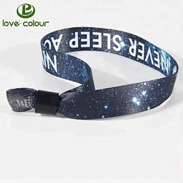 Custom printing polyester ribbon bracelet for festival event