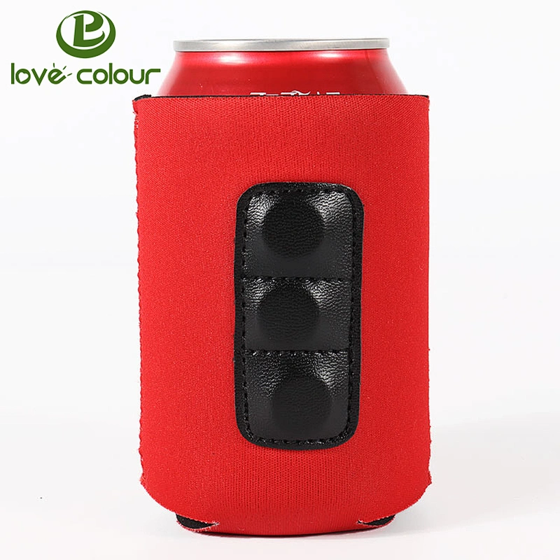 5mm thick neoprene single beer bottle cooler magnetic stubby holder