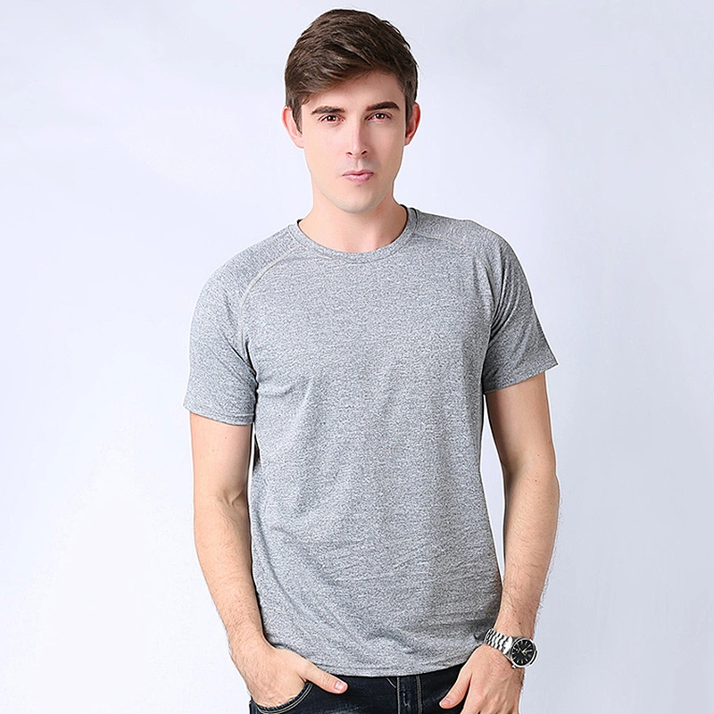 Printed Cotton Material Advertising Promotion T-Shirt Grey
