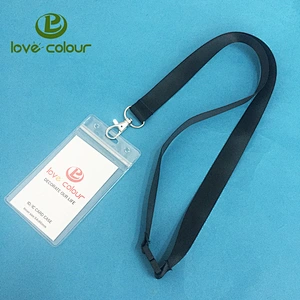 Customized high quality polyester plain blank lanyards with card holder
