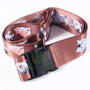 Custom Polyester Heavy Duty Adjustable Luggage Strap Suitcase Travel Belt
