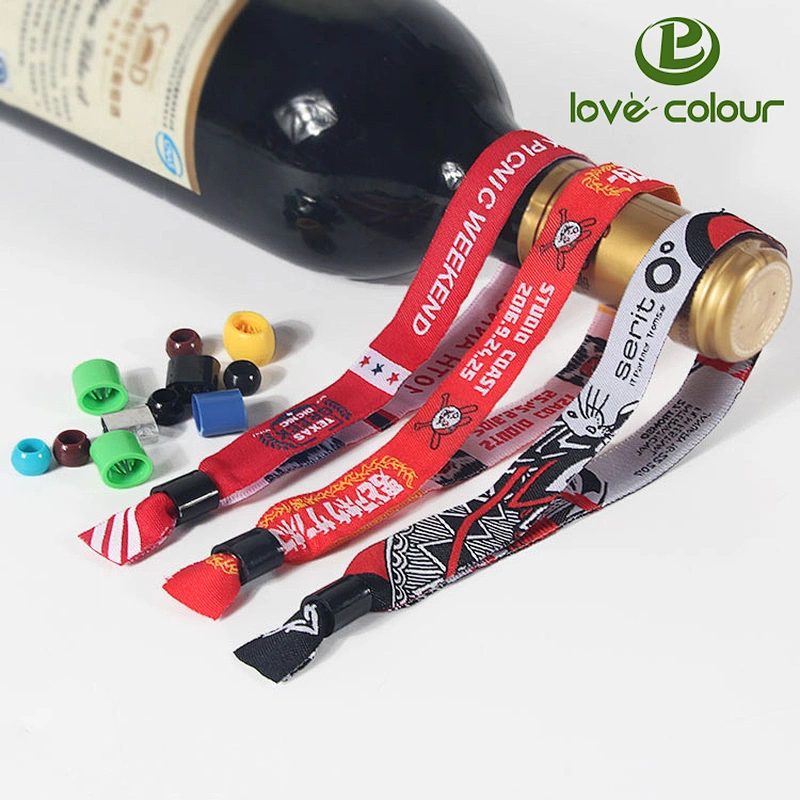 Factory custom polyester disposable festival woven wristband for events free design