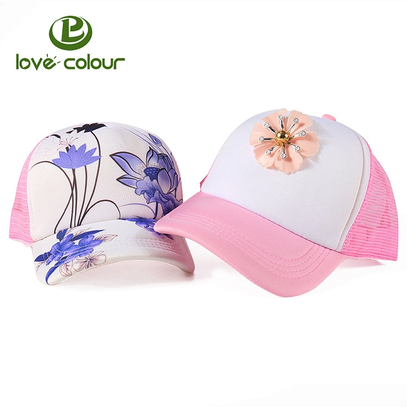Promotional sample free light mesh baseball caps for girls