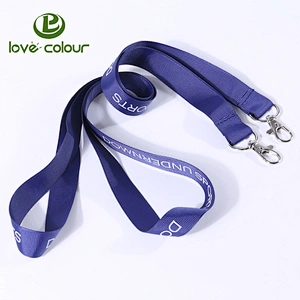 Custom flat polyester keychain lanyard strap with silk screen printing